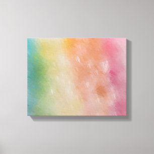 Trendy Abstract Art Blue Red Pink Yellow Green Canvas Print