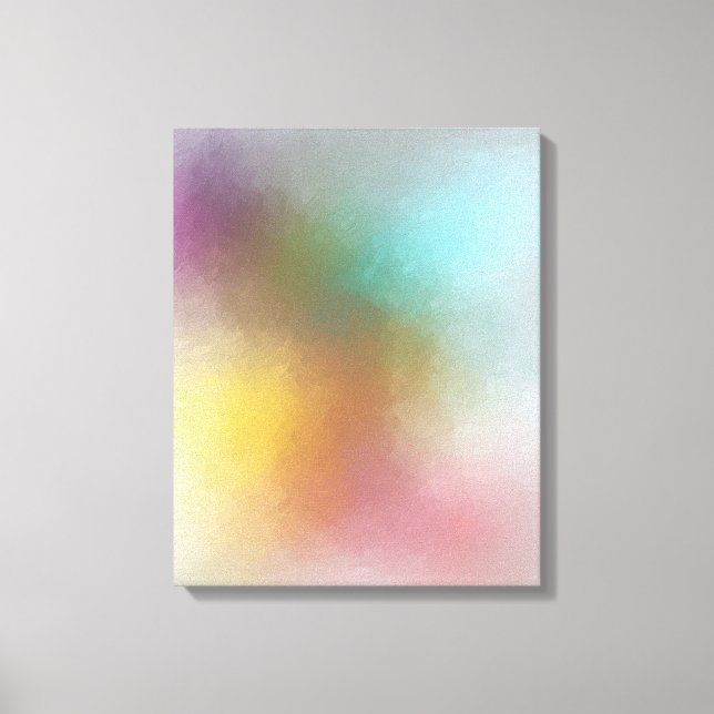 Trendy Abstract Artwork  Red Yellow Green Blue Canvas Print (Front)