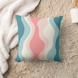 Trendy Abstract Blush Pink Mint Collection Throw Pillow