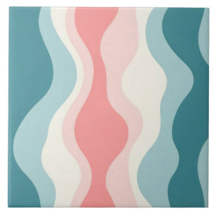 Trendy Abstract Blush Pink Mint Collection Tile