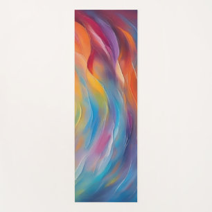 Trendy Abstract Bright Blue yellow Pattern Yoga Mat