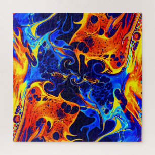 trendy abstract colorful color swirl jigsaw puzzle