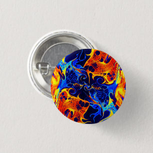trendy abstract colourful colour swirl 1 inch round button