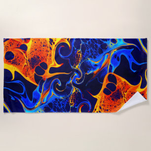trendy abstract colourful colour swirl beach towel