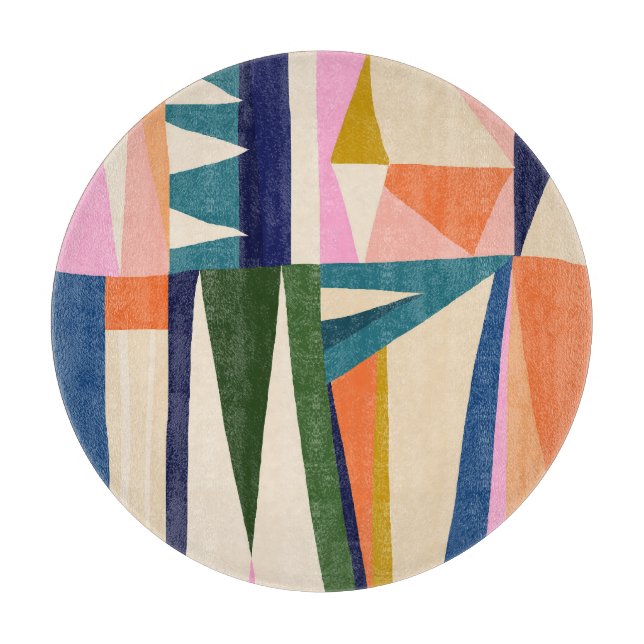 Trendy Abstract: Colourful Hand Drawn. Cutting Board (Front)