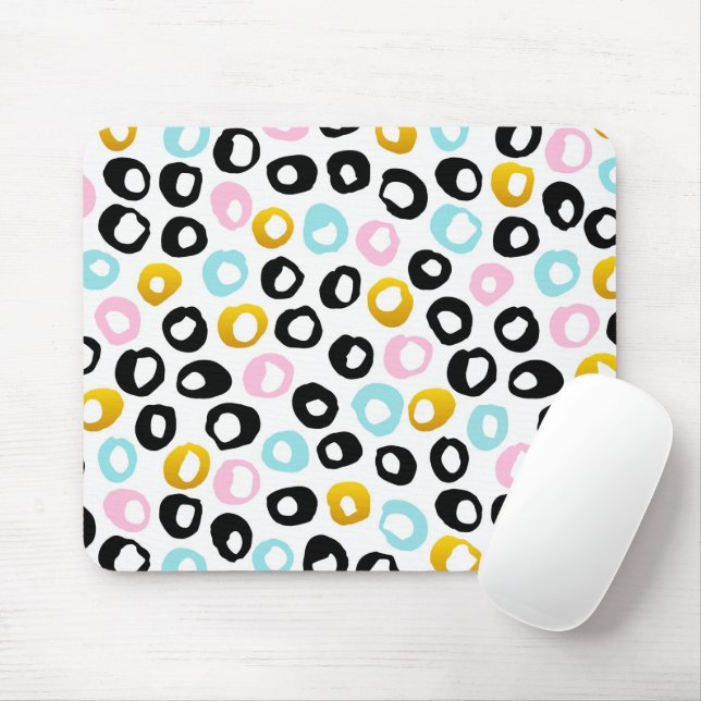Trendy Abstract Dots Pattern Mouse Pad (With Mouse)