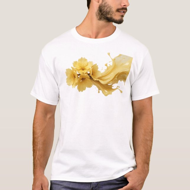 Trendy ABSTRACT FLOWER Artwork Creation T-Shirt (Front)