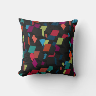 Trendy Abstract Geometric Cube Pattern Throw Pillow