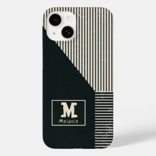 Trendy abstract minimalist artistic lines Monogram Case-Mate iPhone 14 Case