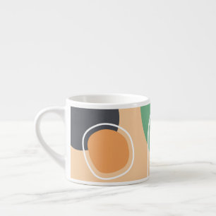 Trendy abstract organic art design espresso cup