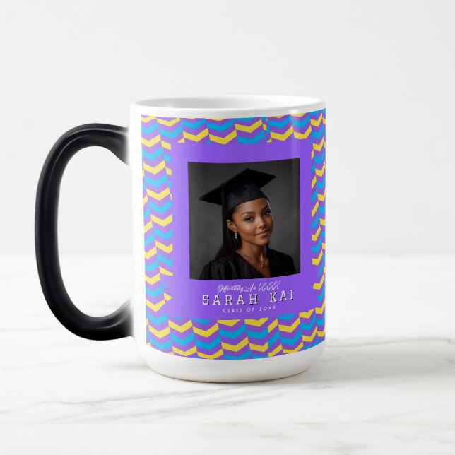 Trendy Abstract Pattern Graduation Magic Mug (Left)