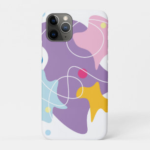 Trendy abstract pattern in purple and blue colours iPhone 11 pro case