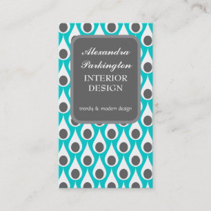 Trendy abstract peacock feathers business card