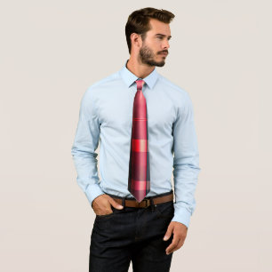 Trendy Abstract Red Black Plaid Collection Tie