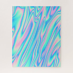 Trendy abstract unicorn holographic jigsaw puzzle