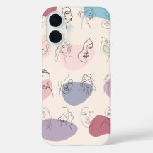 Trendy Abstract Woman Line Art iPhone Case