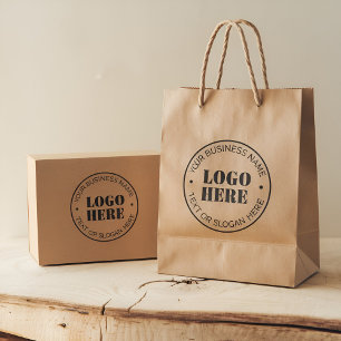 Trendy Add Your Business Logo and Text Custom Rubber Stamp