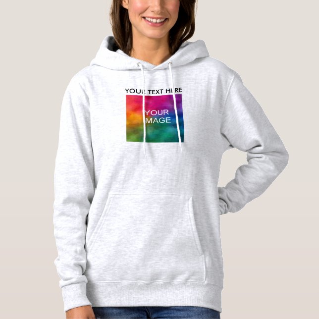 Trendy Add Your Text Upload Photo to Womens Modern Hoodie (Front)
