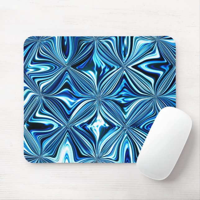Trendy Aesthetic Blue Diamond Pattern Mouse Pad (With Mouse)
