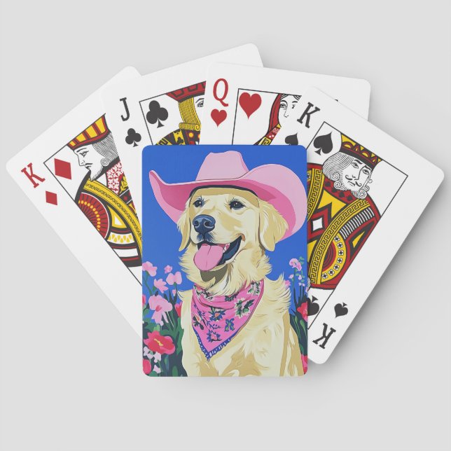 Trendy Aesthetic Cute Preppy Dog Playing Cards (Back)