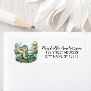 Trendy Alligator-Crocodile Animal Return Address  