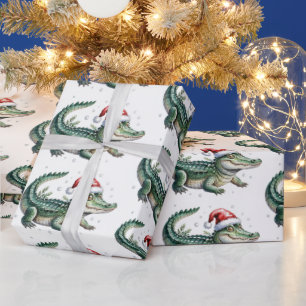 Trendy Alligators-Crocodiles Christmas Pattern Wrapping Paper