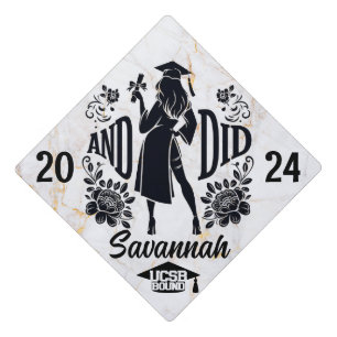 Trendy "AND DID" Urban Woman's Silhouette Graduation Cap Topper