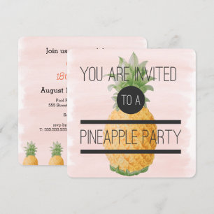 Trendy and fun Pineapple Party Invitation