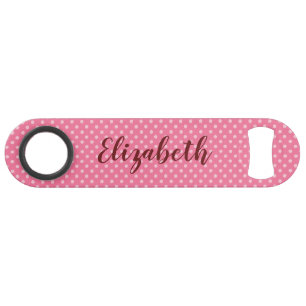 Trendy and pink polka dots bar key