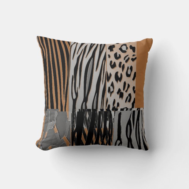 Trendy Animal  Printed Zebra Stripe Pillow (Front)