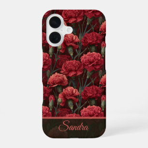 Trendy Anniversary Keepsake Carnation Floral iPhone 16 Case