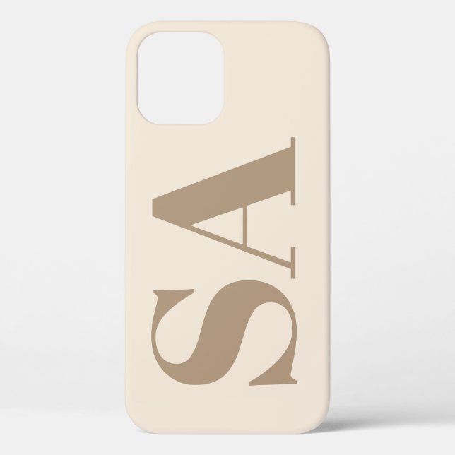 trendy Antique White with Monogram Case-Mate iPhone Case (Back)