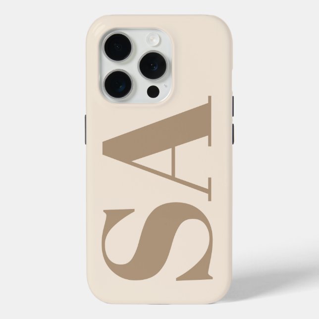 trendy Antique White with Monogram Case-Mate iPhone Case (Back)