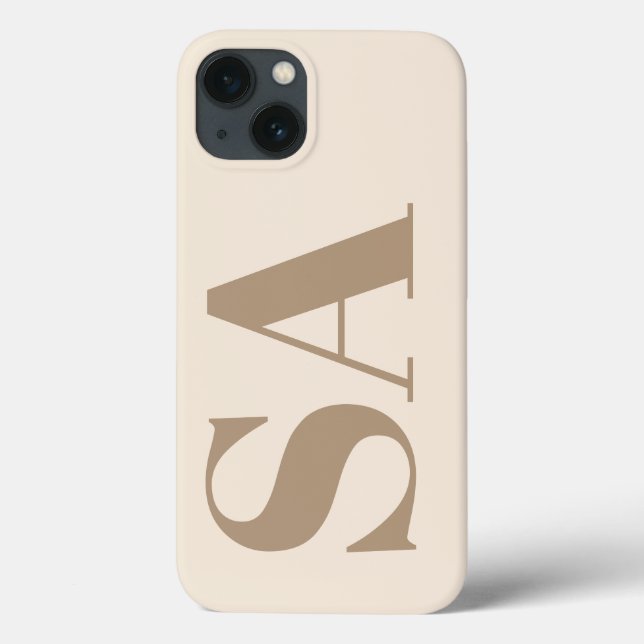 trendy Antique White with Monogram Case-Mate iPhone Case (Back)