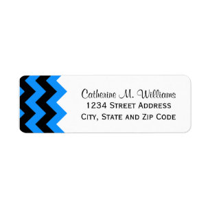 Trendy Aqua Blue and Black Chevron Pattern