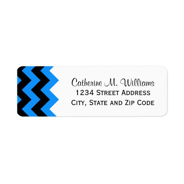 Trendy Aqua Blue and Black Chevron Pattern (Front)