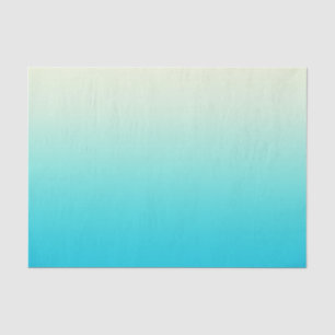 Trendy Aqua Teal to Vintage White Ombre Gradient Tissue Paper