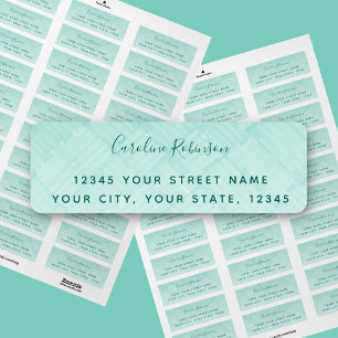 Trendy Aquamarine Pattern Return Address
