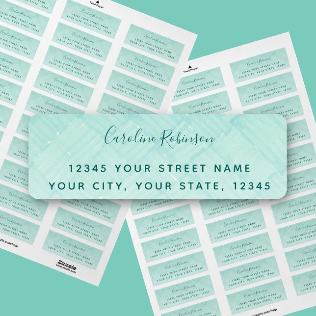 Trendy Aquamarine Pattern Return Address (Creator Uploaded)