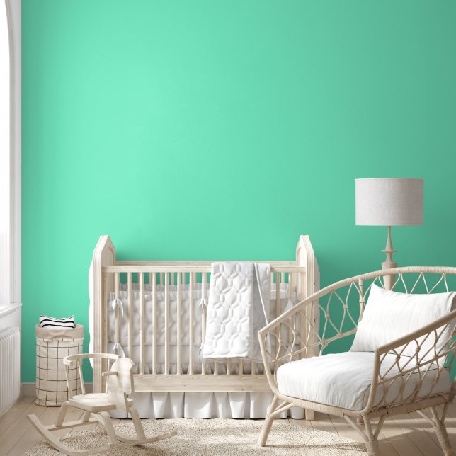 Trendy Aquamarine Solid Colour | Elegant Wallpaper (Kids)