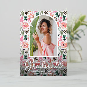 Trendy Arch Photo on Floral Graduation Party