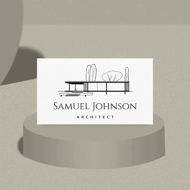 Trendy Architecture Minimalist & Clean Architect B Business Card (Creator Uploaded)