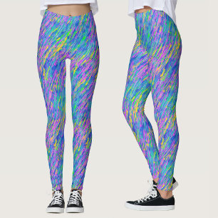 Trendy Artsy Abstract Colourful Rainbow Paint Brus Leggings