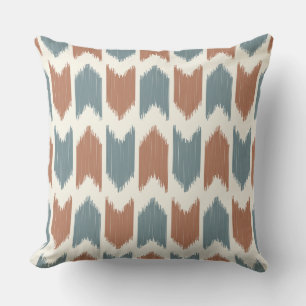 Trendy attractive Bohemian pattern Blue Burgundy Throw Pillow
