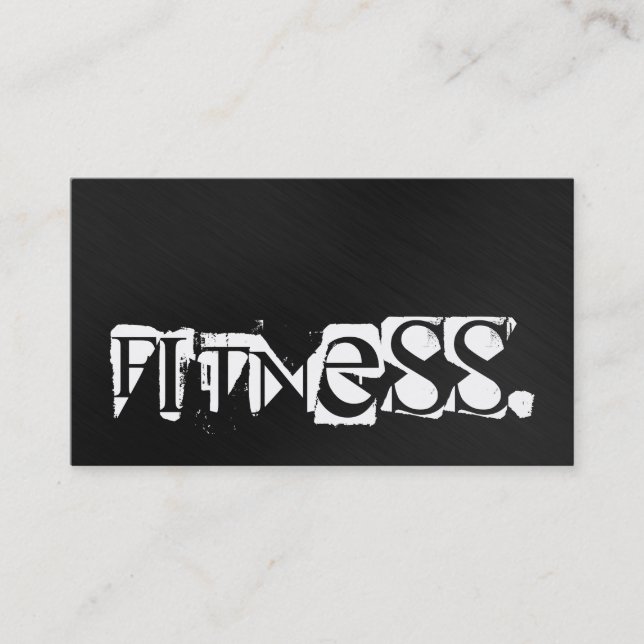 Trendy Attractive Cool Grey Fitness Business Card (Front)