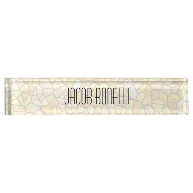 Trendy Attractive Stone Wall Design Modern Nameplate (Front)