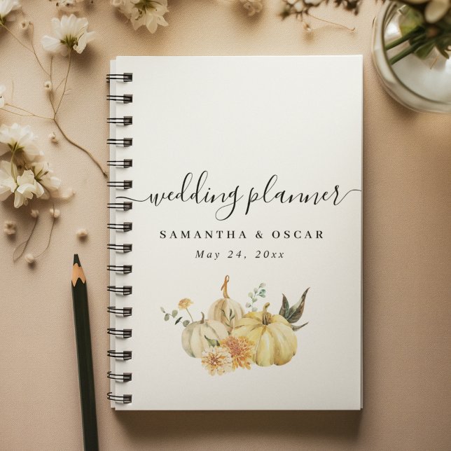 Trendy Autumn Watercolor Pumpkin & Flowers Planner (Creator Uploaded)