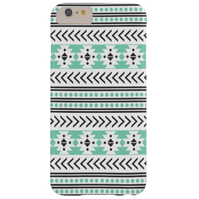 Trendy Aztec Tribal Print Geometric Pattern Green Case-Mate iPhone Case (Back)