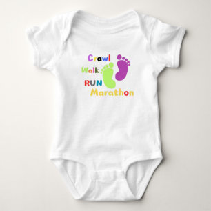Trendy baby bodysuits with marathon inspiration