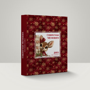Trendy Baby Fawn Funny Cartoon Holiday Ring Binder